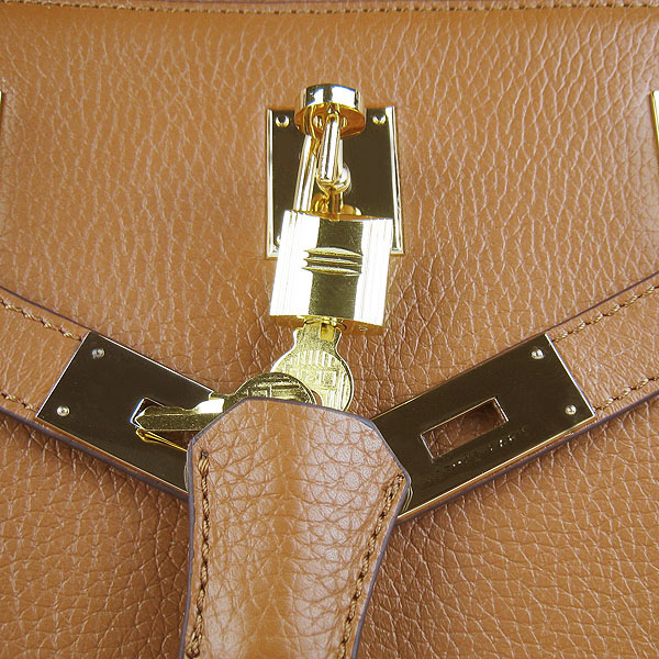 Replica Hermes Jypsiere Fjord Leather Messenger Bag Light Coffee H6508 - 1:1 Copy